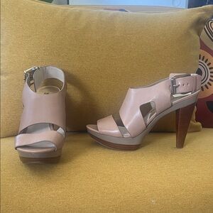 MICHAEL Michael Kors Blush Nude Leather Cutout Platform Heels